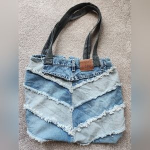 Denim Tote Bag Purse Handmade Lee Jeans Patchwork